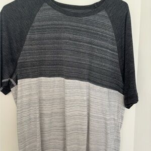 American Eagle Outfitters Charcoal and Light Gray Raglan Tee